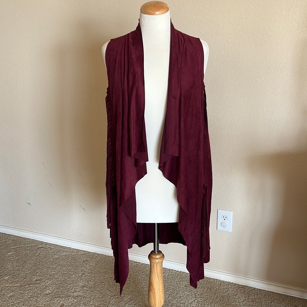 Burgundy Suede Vest/CLEARANCE